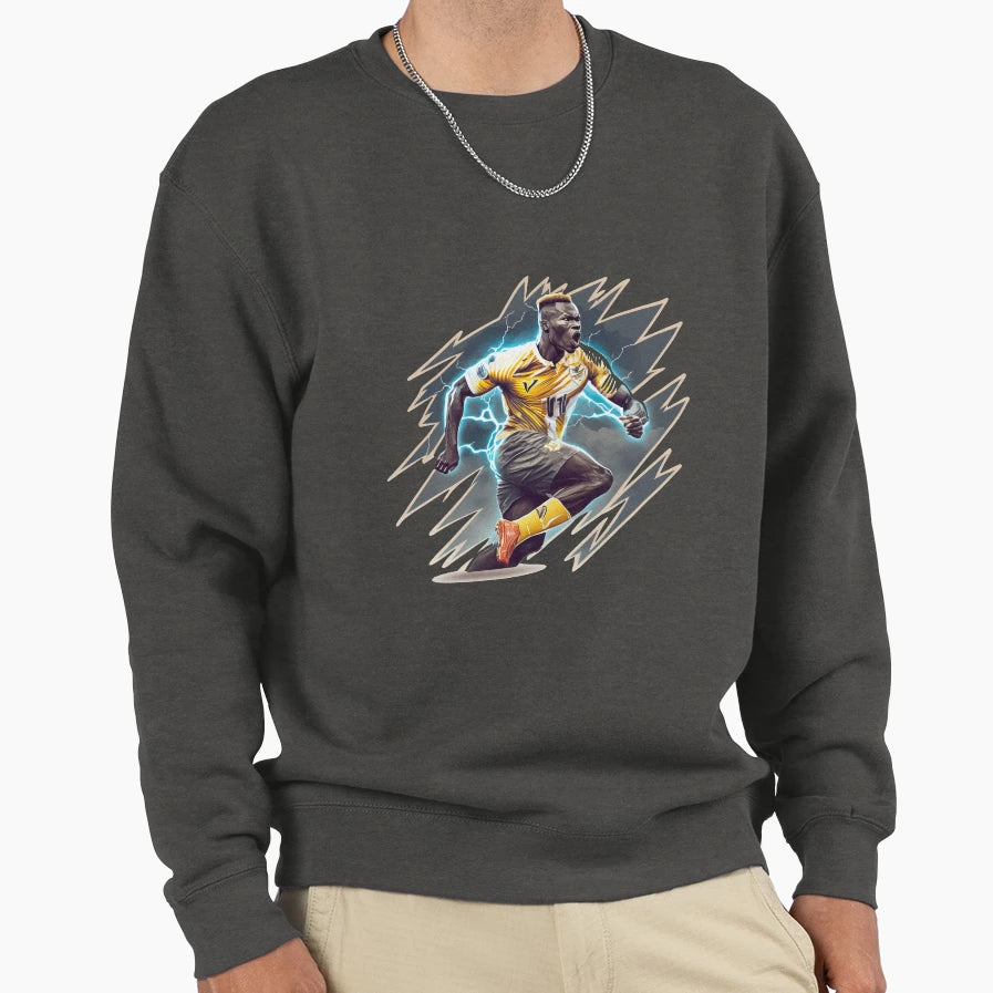 Foot Ball Player Lightning Sweatshirt - Casual Everyday Wear Men Women - T-Shirt, Sweatshirt, Hoodie