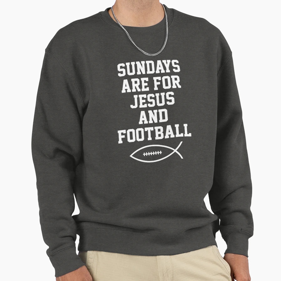 Sundays Are Jesus And Football Sweatshirt - Aesthetic Graphic Men Women - T-Shirt, Sweatshirt, Hoodie