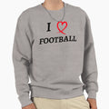 I Heart Football Sweatshirt - Custom Art Print for Adults - T-Shirt, Sweatshirt, Hoodie