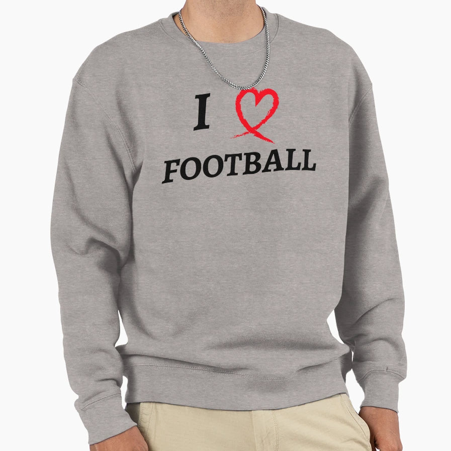 I Heart Football Sweatshirt - Custom Art Print for Adults - T-Shirt, Sweatshirt, Hoodie
