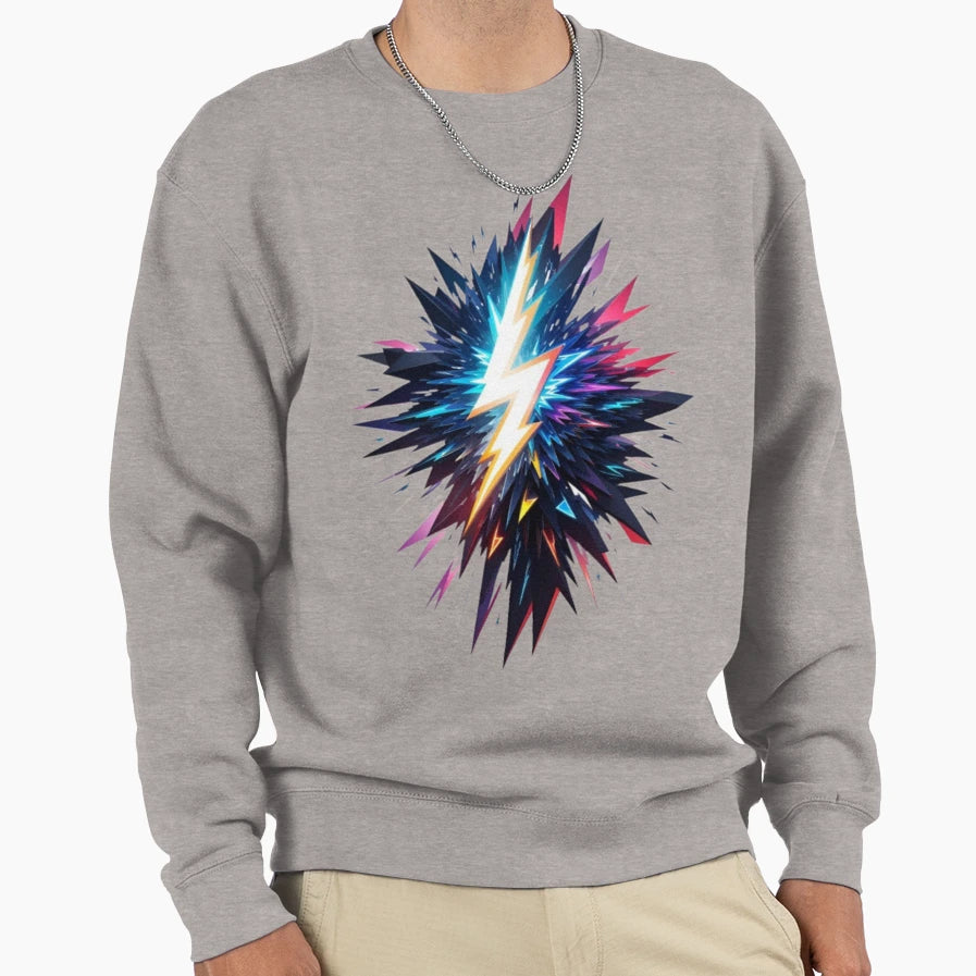 Bold Thunderbolt Sweatshirt - Novelty Apparel for Adults - T-Shirt, Sweatshirt, Hoodie