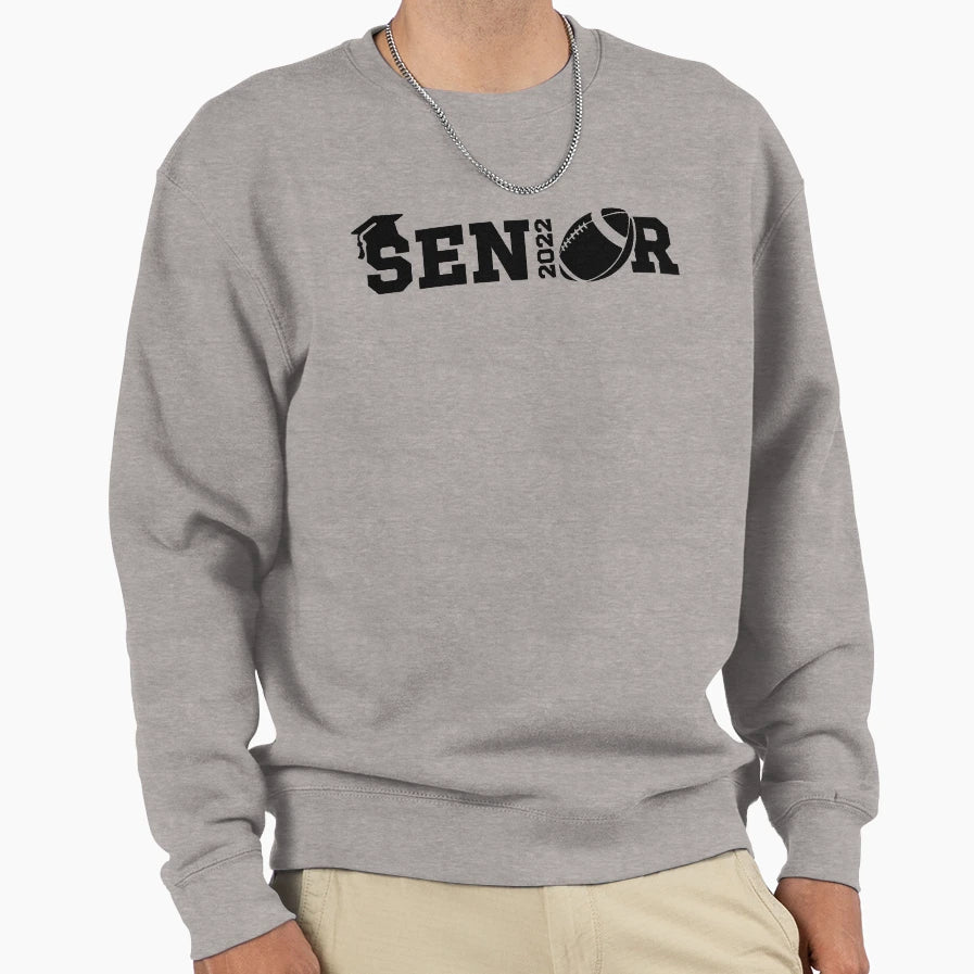 Senior Football 2022 Graduation Sweatshirt - Trendy Graphic for Adults - T-Shirt, Sweatshirt, Hoodie