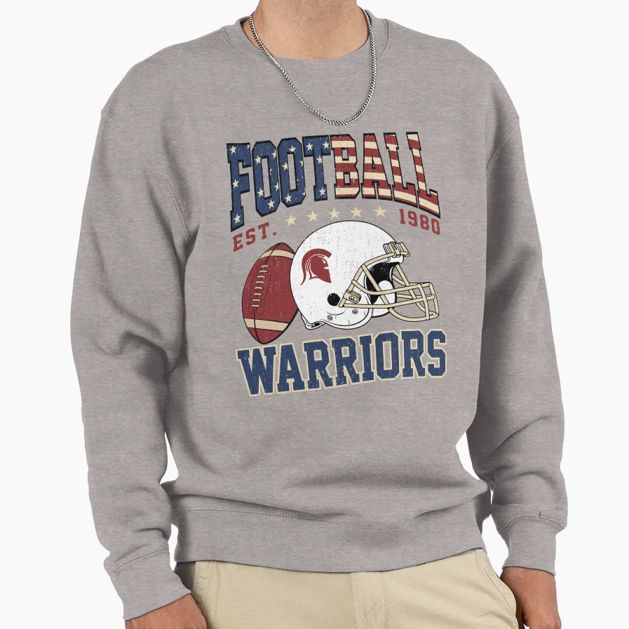 Warriors Football Sweatshirt - Unique Graphic for Adults - T-Shirt, Sweatshirt, Hoodie