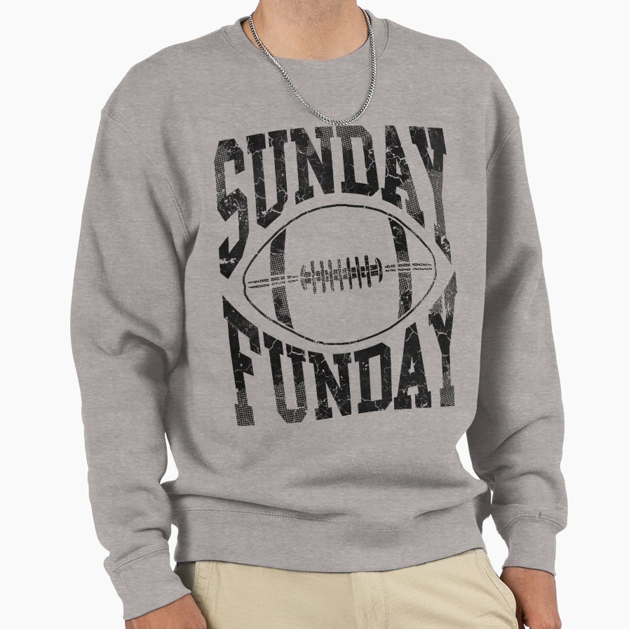 Sunday Funday Football Sweatshirt - Graphic Print Men Women - T-Shirt, Sweatshirt, Hoodie
