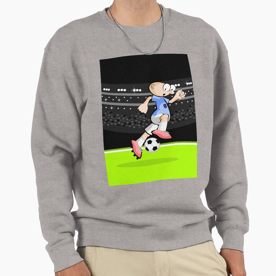 Soccer Player Running Ball Sweatshirt - Custom Art Print for Adults - T-Shirt, Sweatshirt, Hoodie