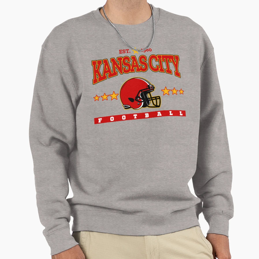 Kansas City Football Sweatshirt - Custom Art Print Men Women - T-Shirt, Sweatshirt, Hoodie