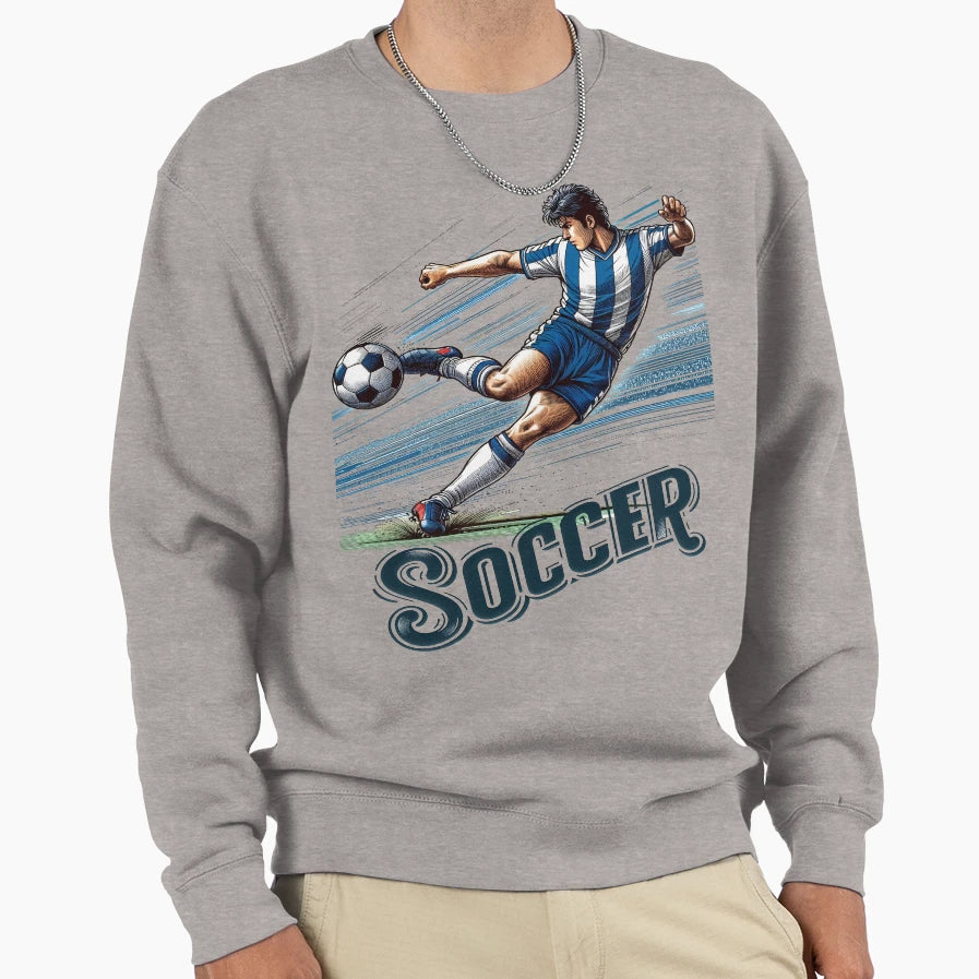 Soccer Player Kicking Ball Sweatshirt - Custom Art Print Unisex - T-Shirt, Sweatshirt, Hoodie