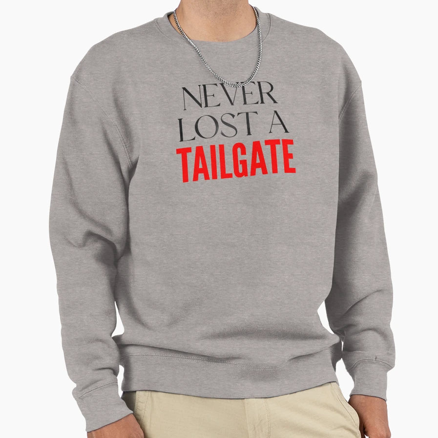 Never Lost Tailgate Fun Red Sweatshirt - Minimalist Print Men Women - T-Shirt, Sweatshirt, Hoodie