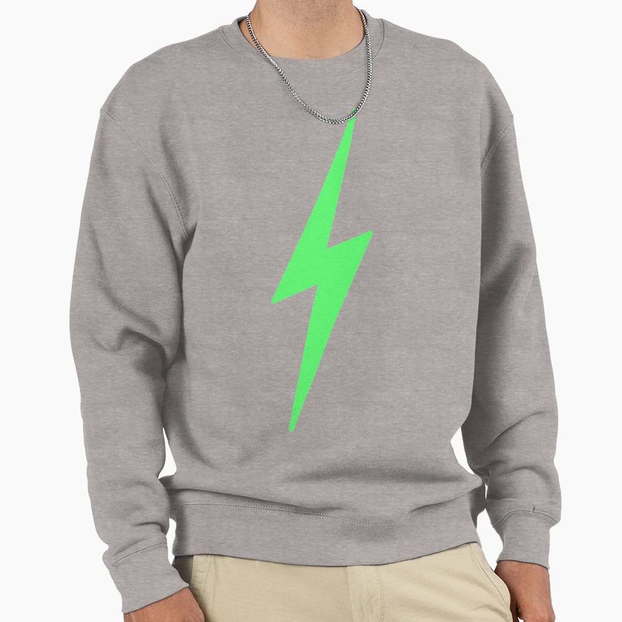 Green Lightning Bolt Sweatshirt - Fun Novelty Design Men Women - T-Shirt, Sweatshirt, Hoodie