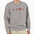 Heartbeat American Football Ecg Sweatshirt - Minimalist Print for Adults - T-Shirt, Sweatshirt, Hoodie