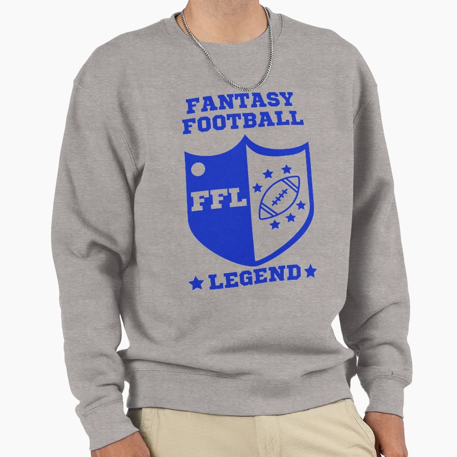 Fantasy Football Legend Blue Sweatshirt - Minimalist Print Men Women - T-Shirt, Sweatshirt, Hoodie