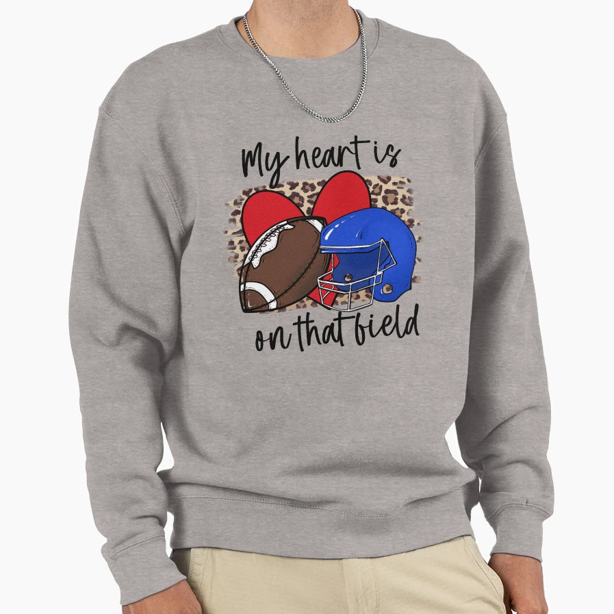 Football My Heart Is That Field Sweatshirt - Custom Art Print Men Women - T-Shirt, Sweatshirt, Hoodie