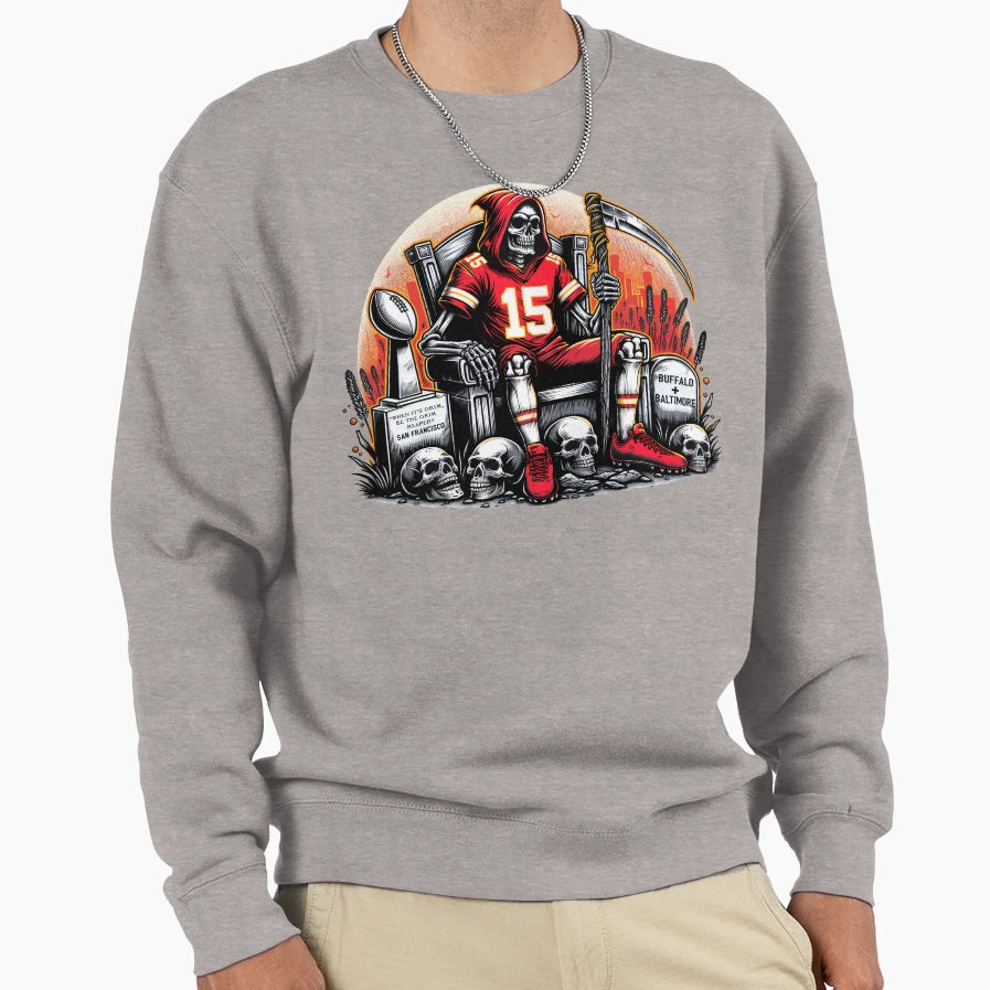 Big Game Reaper Sweatshirt - Unique Graphic for Adults - T-Shirt, Sweatshirt, Hoodie