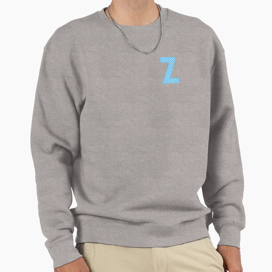 Letter Z Monogram Blue And Sweatshirt - Casual Everyday Wear for Adults - T-Shirt, Sweatshirt, Hoodie
