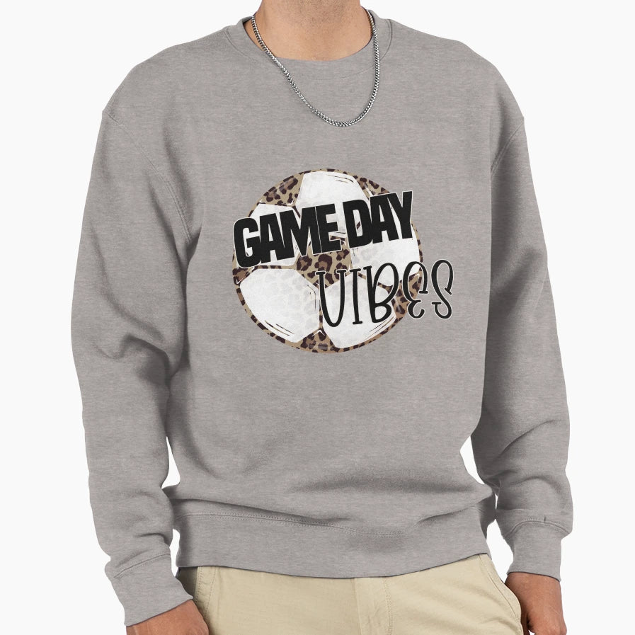 Leopard Soccer Game Day Vibes Sweatshirt - Streetwear Style Men Women - T-Shirt, Sweatshirt, Hoodie