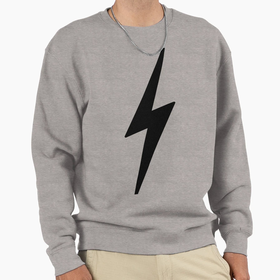 Black Lightning Bolt Sweatshirt - Graphic Print for Adults - T-Shirt, Sweatshirt, Hoodie