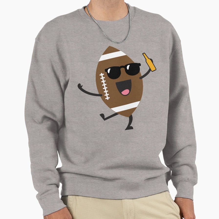 Beer Drinking Football Sweatshirt - Novelty Apparel Men Women - T-Shirt, Sweatshirt, Hoodie