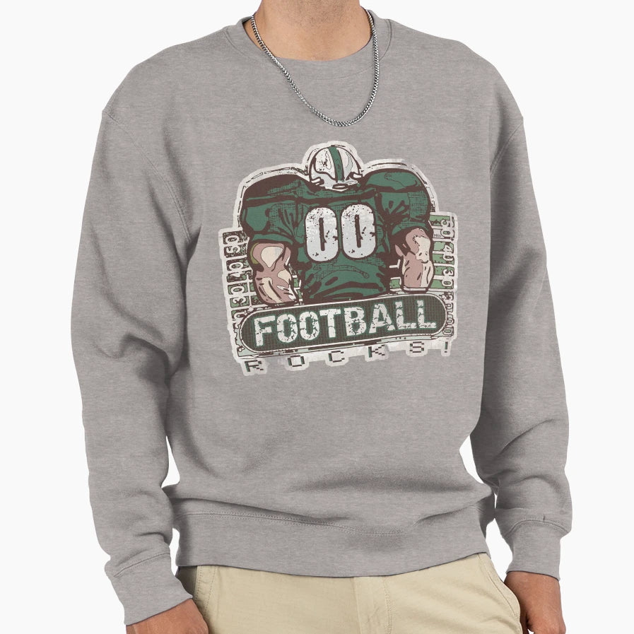 00 Football Rocks Green Team Sweatshirt - Graphic Print for Adults - T-Shirt, Sweatshirt, Hoodie