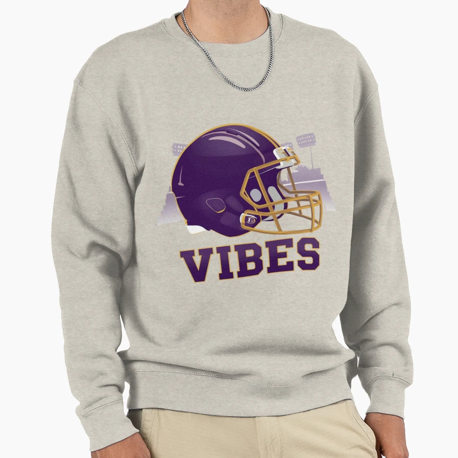 Purple Gold Helmet Game Day Sweatshirt - Casual Everyday Wear for Adults - T-Shirt, Sweatshirt, Hoodie