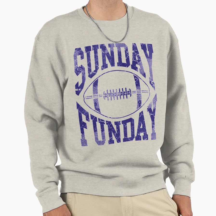 Sunday Funday Football Sweatshirt - Novelty Apparel Unisex - T-Shirt, Sweatshirt, Hoodie