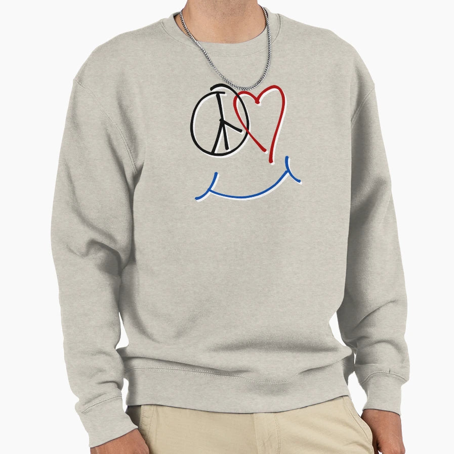 Peace Love And Happiness Symbol Sweatshirt - Graphic Print for Adults - T-Shirt, Sweatshirt, Hoodie