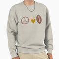 Peace Love Football Sweatshirt - Casual Everyday Wear Men Women - T-Shirt, Sweatshirt, Hoodie