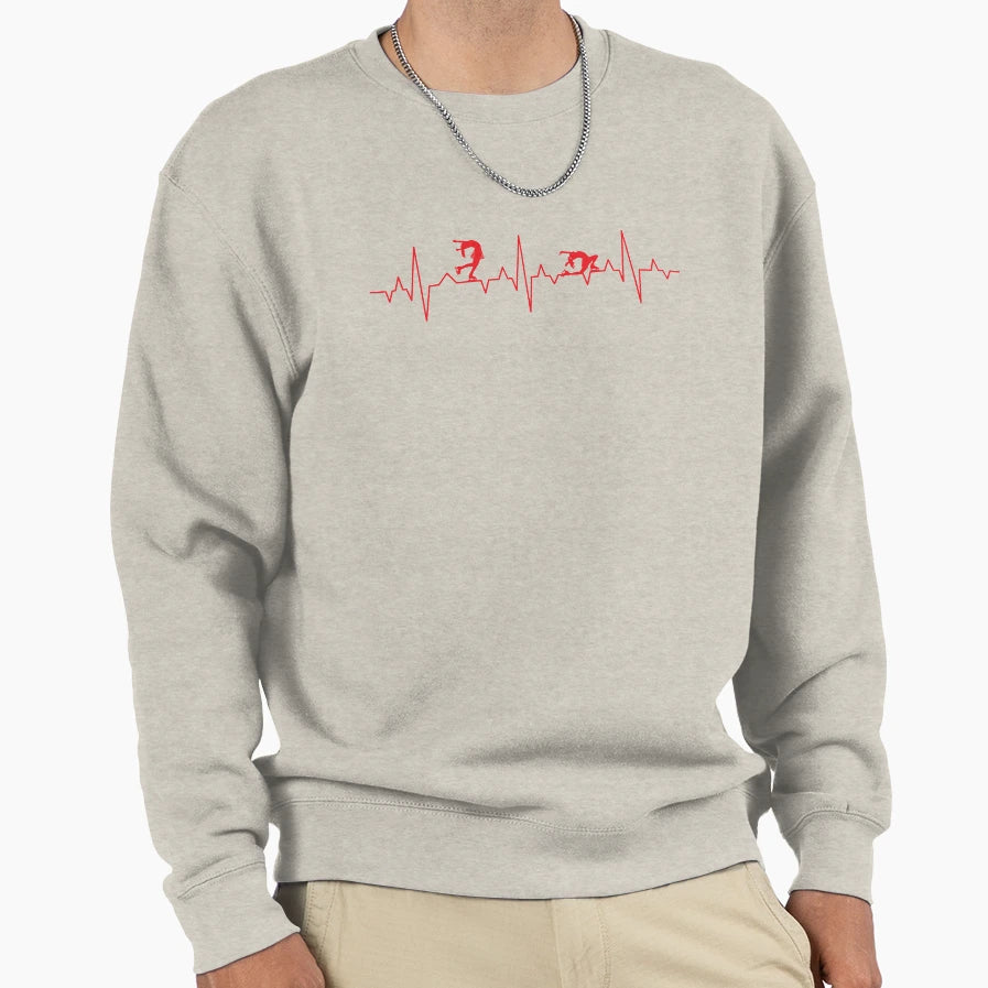 Love Figure Skating Ekg Sweatshirt - Fun Novelty Design Unisex - T-Shirt, Sweatshirt, Hoodie