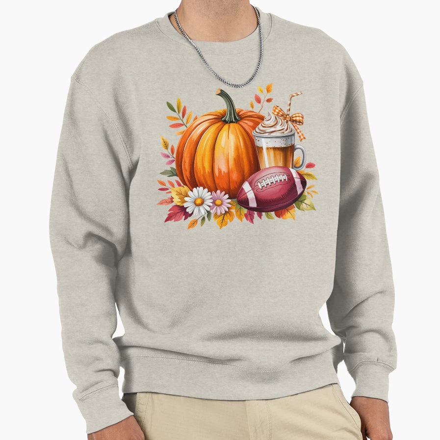 Fall Autumn And Football Sweatshirt - Novelty Apparel Unisex - T-Shirt, Sweatshirt, Hoodie