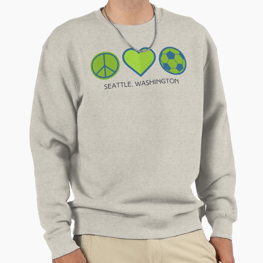 Peace Love Soccer Sounders Sweatshirt - Streetwear Style Men Women - T-Shirt, Sweatshirt, Hoodie