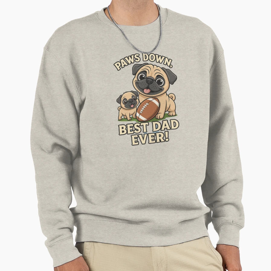 Funny Pug Dad And Son Fathers Day Sweatshirt - Unique Graphic for Adults - T-Shirt, Sweatshirt, Hoodie