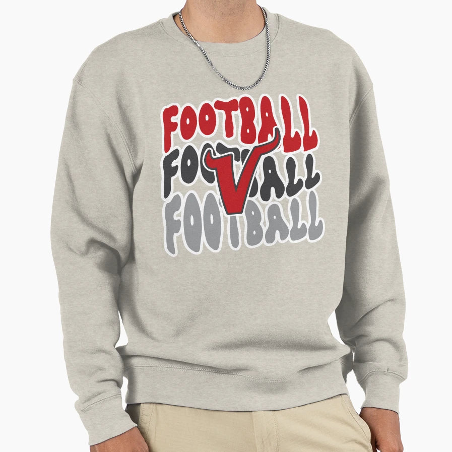 Football X3 Vikings Sweatshirt - Aesthetic Graphic for Adults - T-Shirt, Sweatshirt, Hoodie