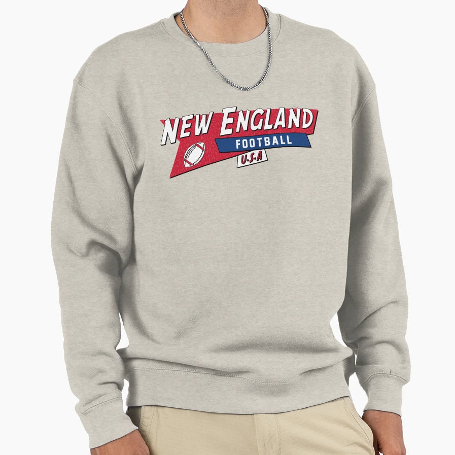New England 90S Football Sweatshirt - Custom Art Print Unisex - T-Shirt, Sweatshirt, Hoodie