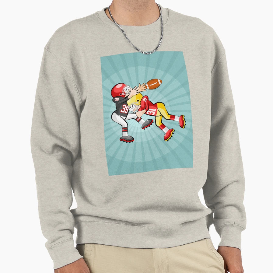 Football Player Receives Heavy Blow Sweatshirt - Streetwear Style Unisex - T-Shirt, Sweatshirt, Hoodie