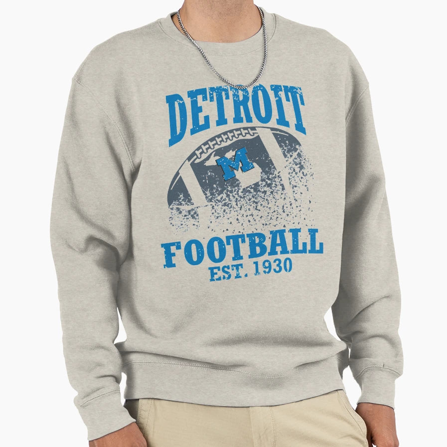 Detroit Football Sweatshirt - Fun Novelty Design for Adults - T-Shirt, Sweatshirt, Hoodie