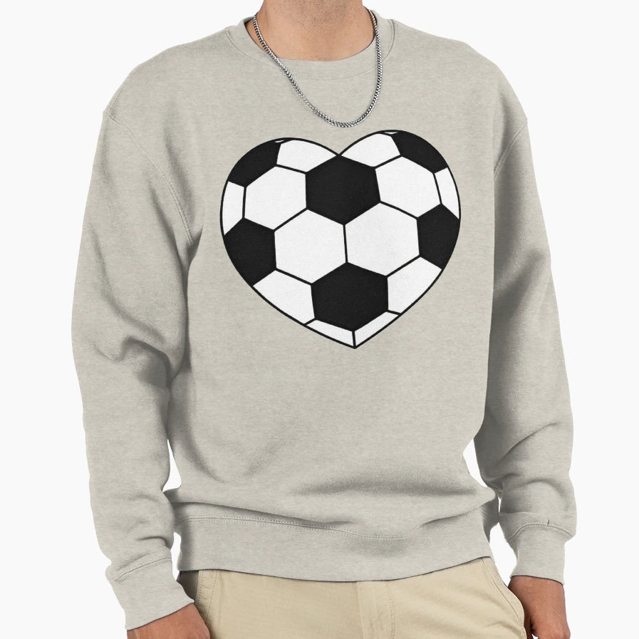 Heart Soccer Ball Sweatshirt - Casual Everyday Wear for Adults - T-Shirt, Sweatshirt, Hoodie