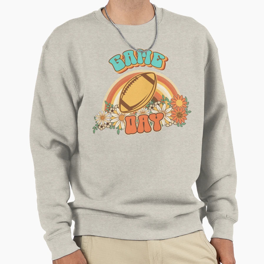 Groovy Football Mom Gift Game Day Sweatshirt - Novelty Apparel Men Women - T-Shirt, Sweatshirt, Hoodie