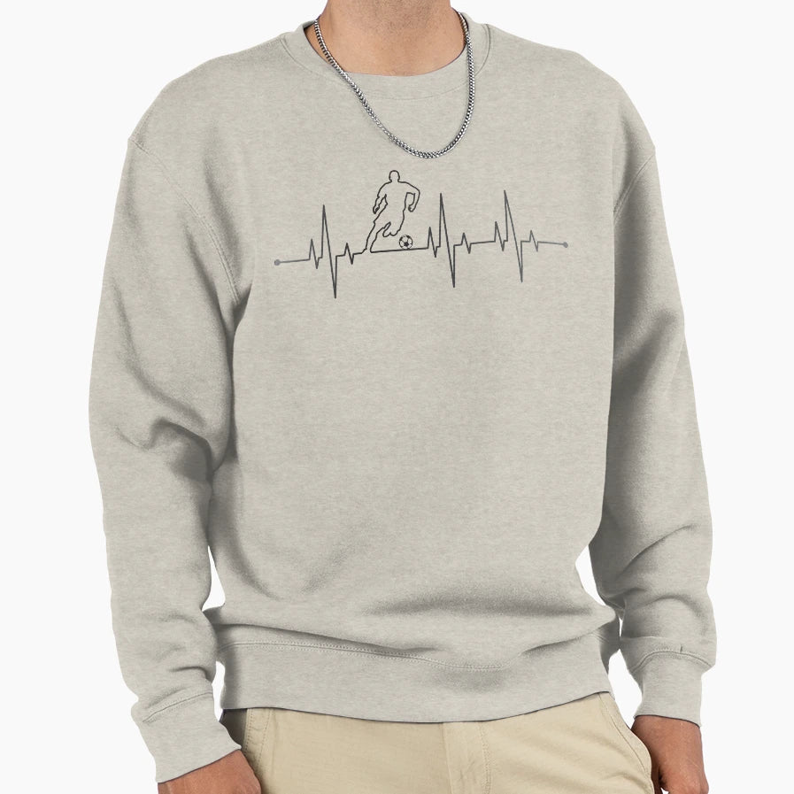 Soccer Player Heartbeat Sweatshirt - Minimalist Print Unisex - T-Shirt, Sweatshirt, Hoodie