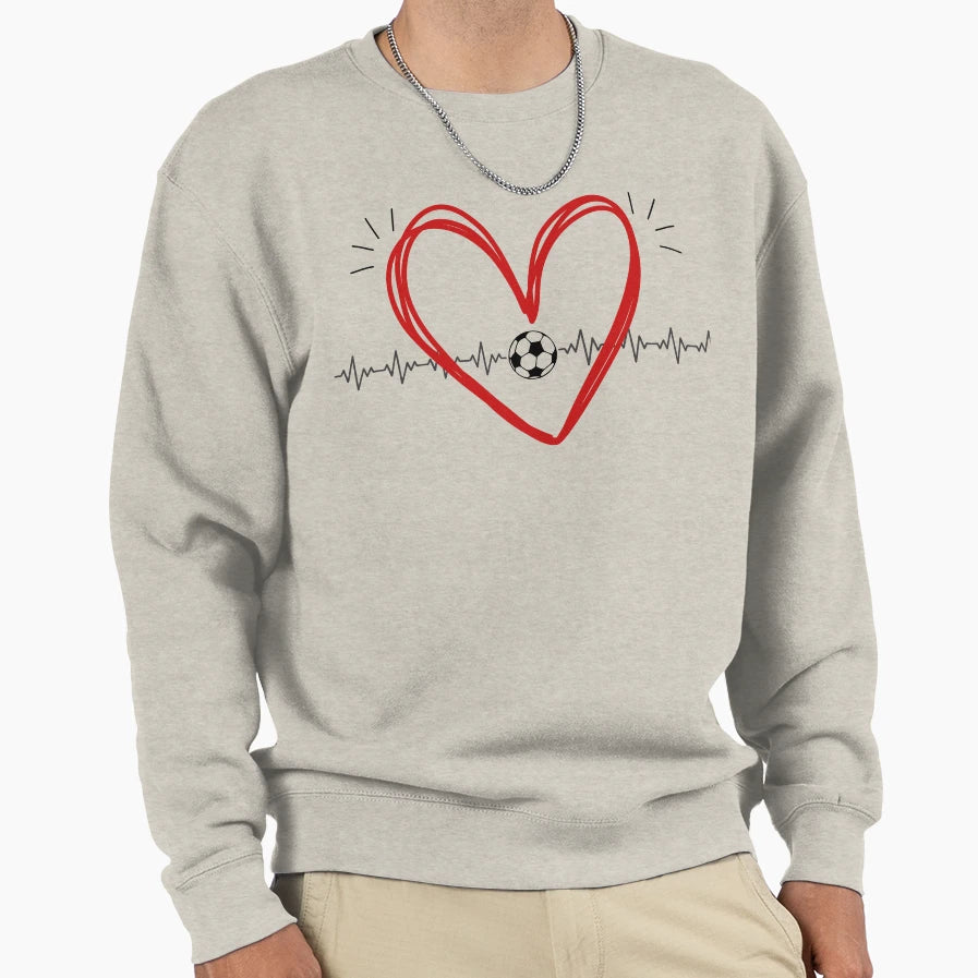 Soccer Heart Sweatshirt - Aesthetic Graphic for Adults - T-Shirt, Sweatshirt, Hoodie