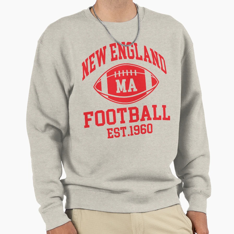 New England Football Massachusetts Sweatshirt - Fun Novelty Design Unisex - T-Shirt, Sweatshirt, Hoodie