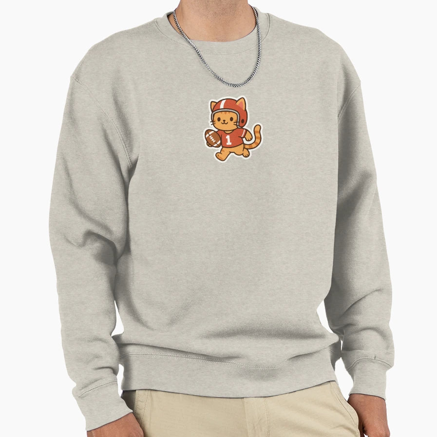 Football Cat Sports Kitty Sweatshirt - Custom Art Print Unisex - T-Shirt, Sweatshirt, Hoodie