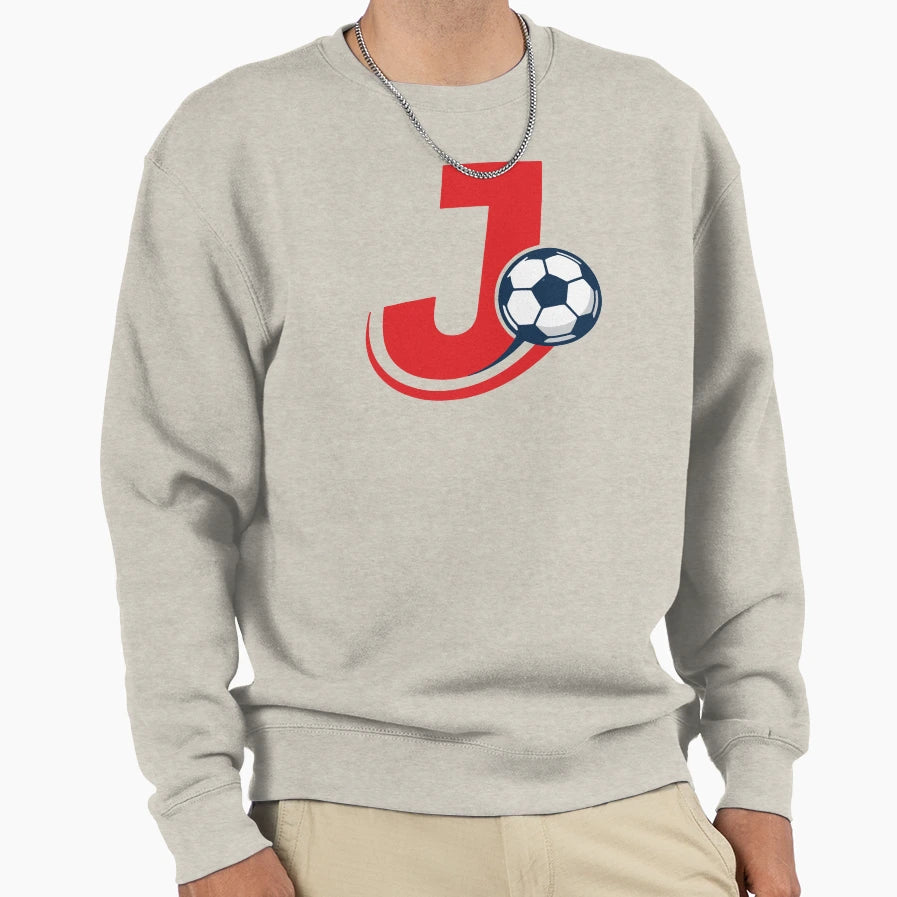 Juggling Kick Football Monogram J Sweatshirt - Minimalist Print Unisex - T-Shirt, Sweatshirt, Hoodie