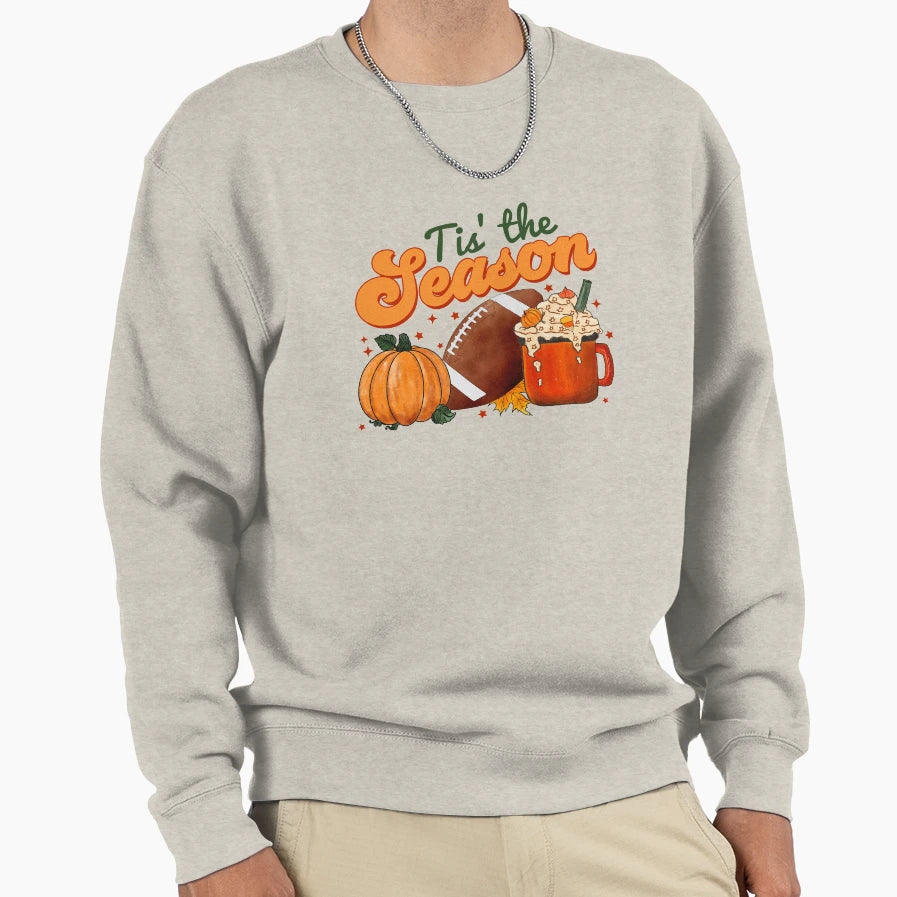 Tis Season Football Mug Autumn Sweatshirt - Novelty Apparel Unisex - T-Shirt, Sweatshirt, Hoodie