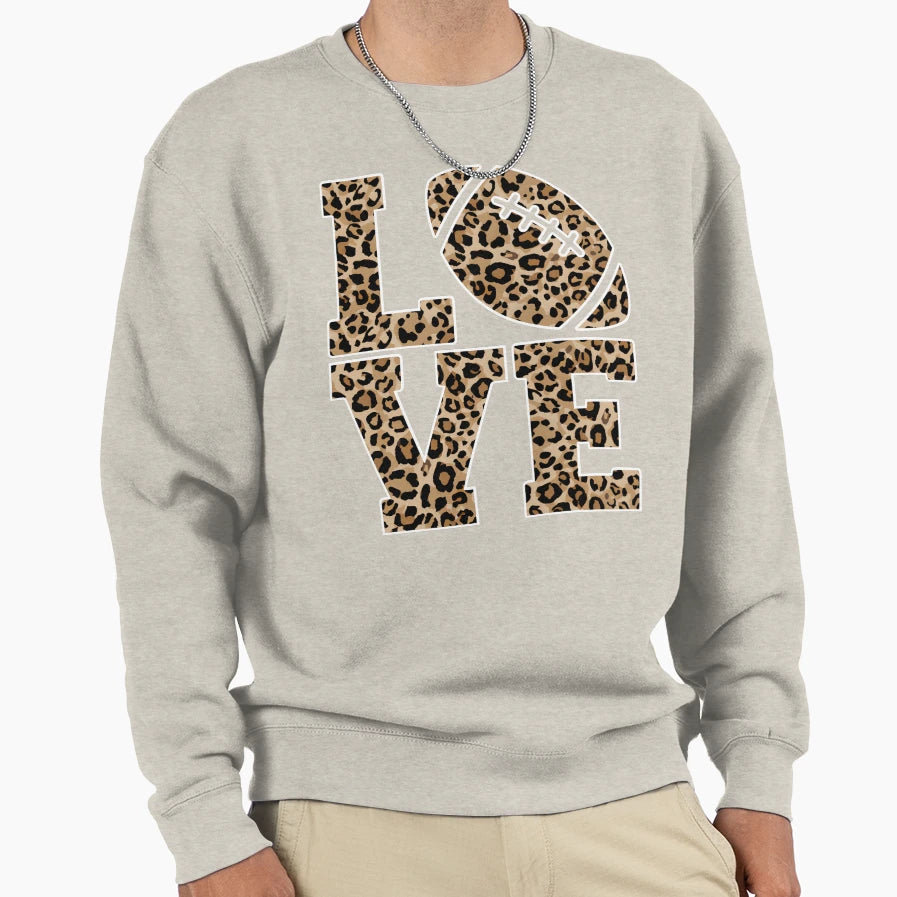 Football Gifts Leopard Sweatshirt - Graphic Print Men Women - T-Shirt, Sweatshirt, Hoodie