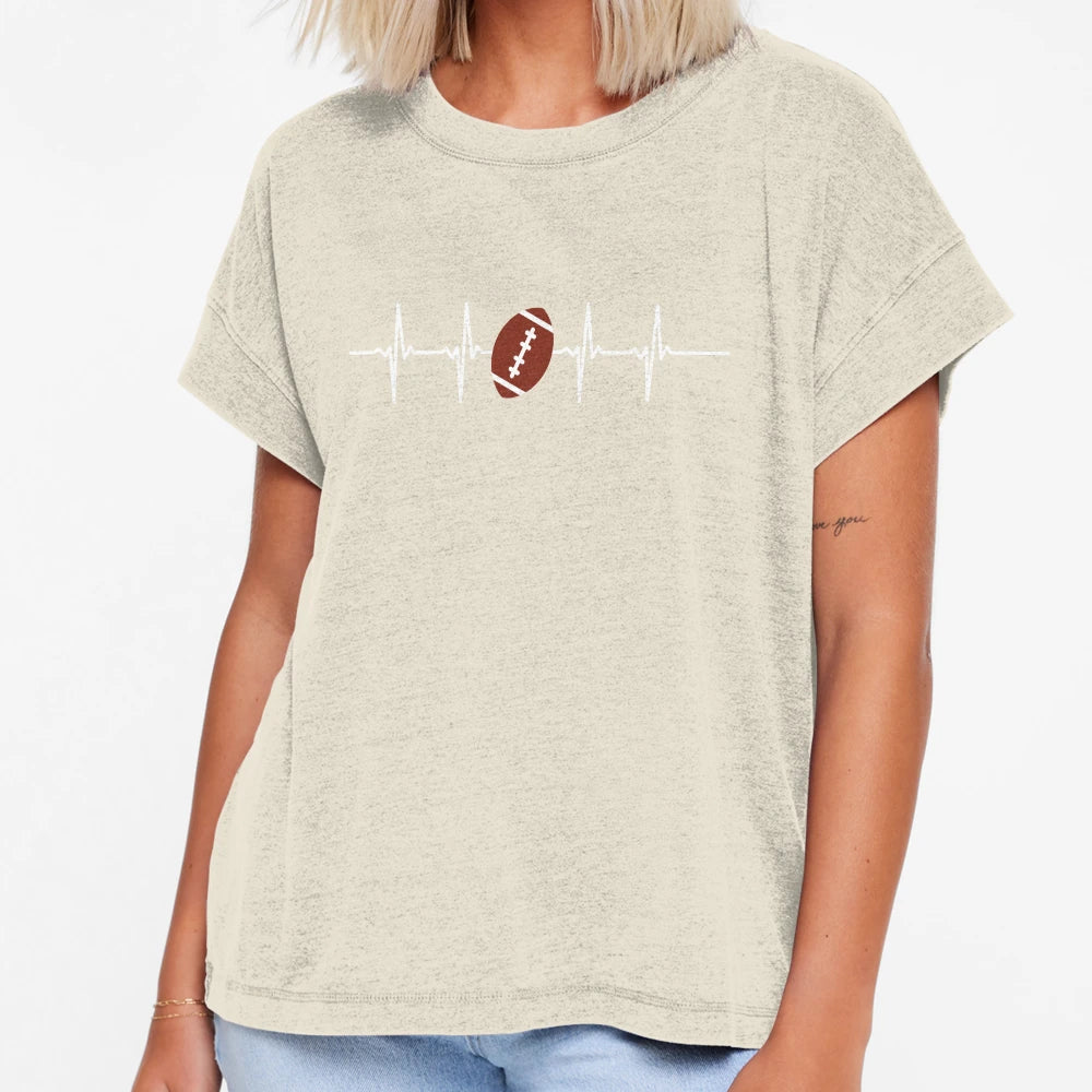 American Football Ball Lover Heartbeat T-Shirt - Unique Graphic Men Women - T-Shirt, Sweatshirt, Hoodie