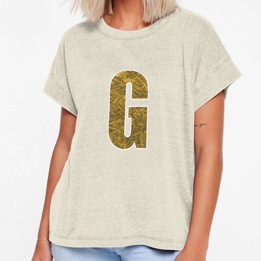 Letter G Yellow And Gold Water Wave T-Shirt - Streetwear Style Unisex - T-Shirt, Sweatshirt, Hoodie
