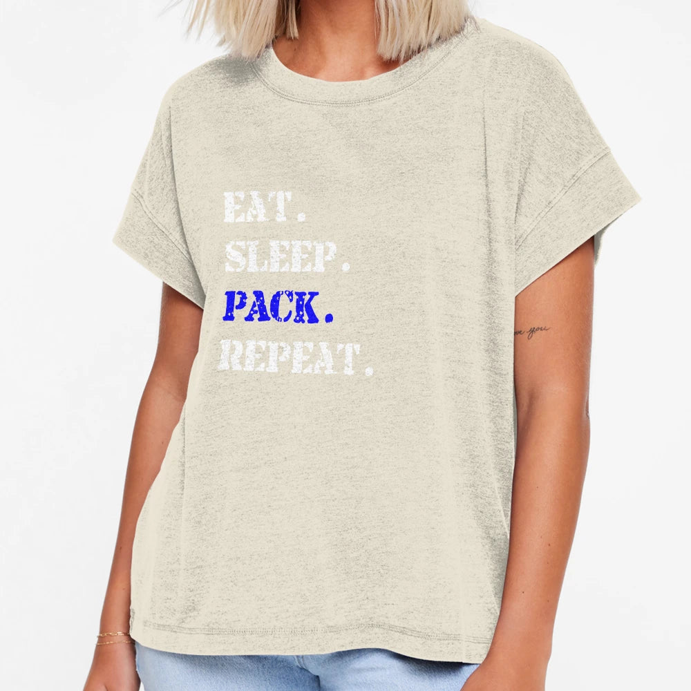 Eat Sleep Pack Repeat T-Shirt - Custom Art Print for Adults - T-Shirt, Sweatshirt, Hoodie