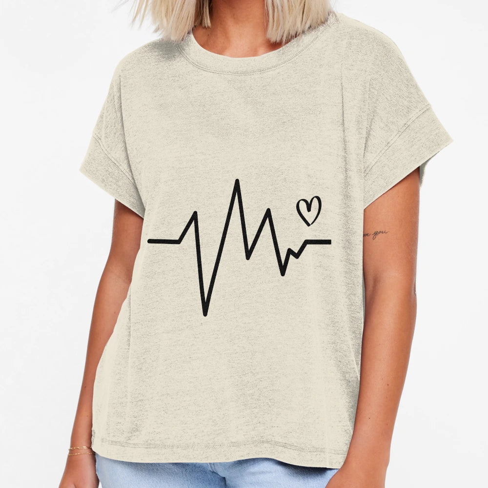 Heart Beat Heartbeat Heartbeat Line T-Shirt - Minimalist Print Men Women - T-Shirt, Sweatshirt, Hoodie