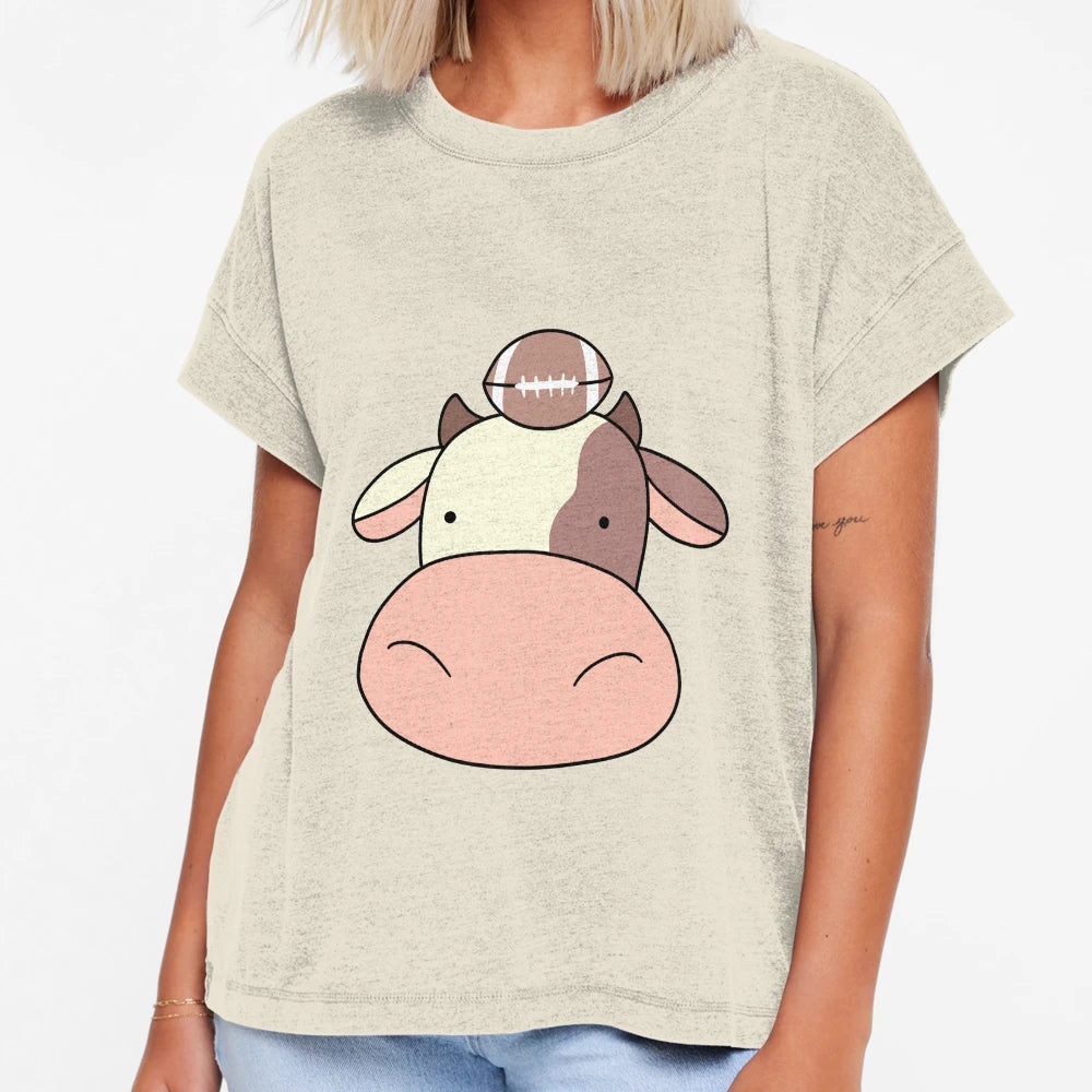 Football Cow Face T-Shirt - Custom Art Print for Adults - T-Shirt, Sweatshirt, Hoodie