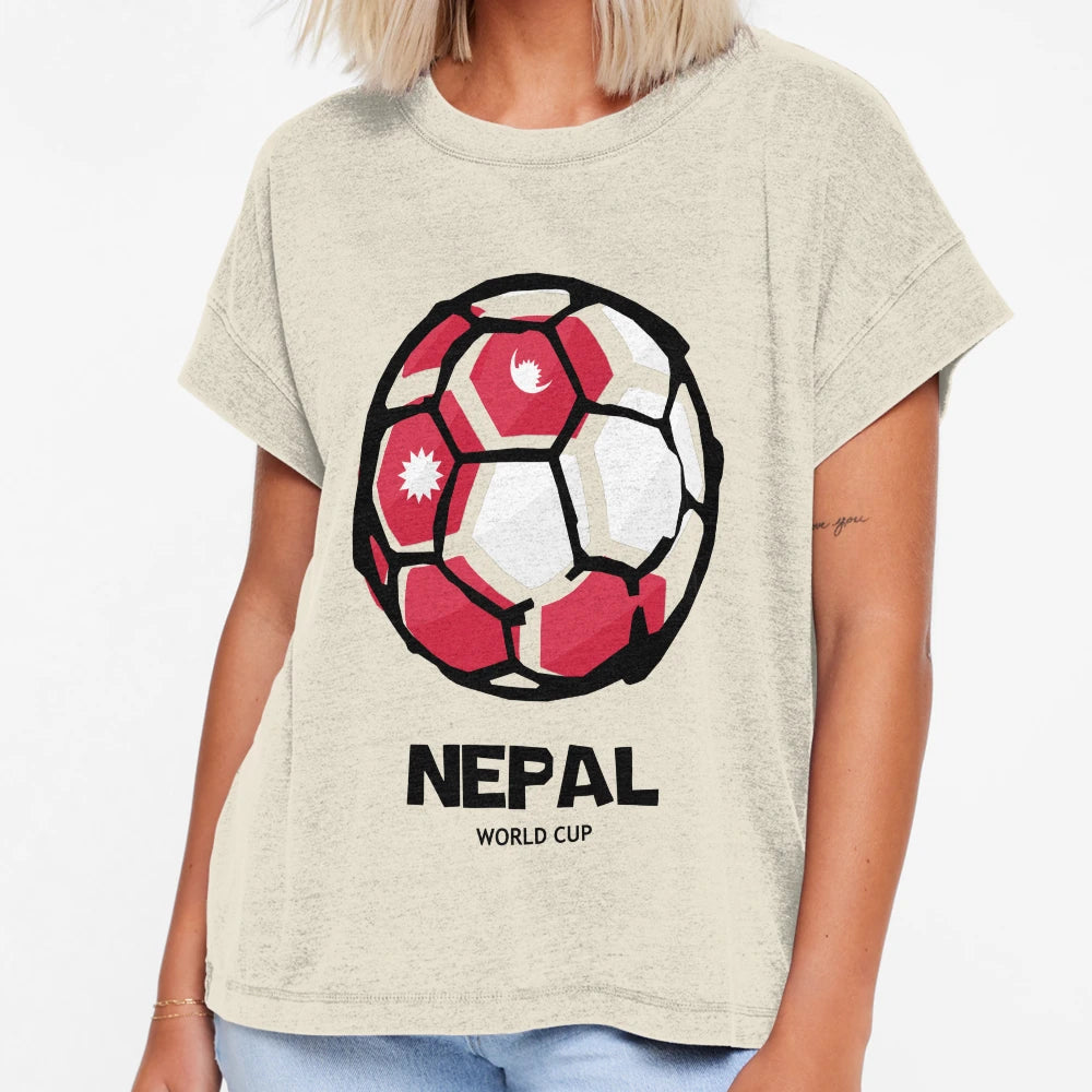 Nepal Football Country Flag T-Shirt - Casual Everyday Wear for Adults - T-Shirt, Sweatshirt, Hoodie