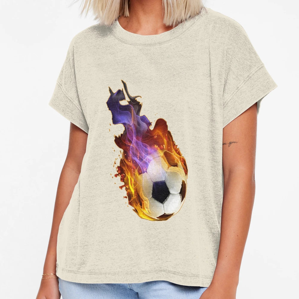 Soccer Ball Flames T-Shirt - Unique Graphic Unisex - T-Shirt, Sweatshirt, Hoodie